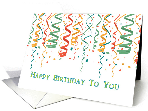 Streamers, Confetti, Happy Birthday card (1376460)