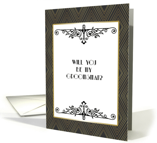 Art Deco, Groomsman Request card (1376768)