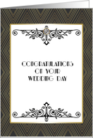 Art Deco Style, Wedding Congratulations card