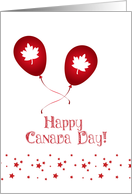 Canada Day Balloons, Red Stars card