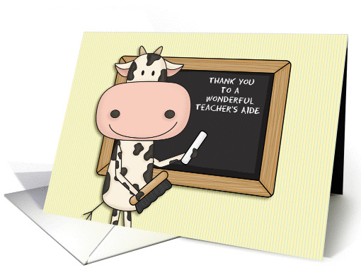 Teacher's Aide, Thank You, Cow, Blackboard card (1378712)