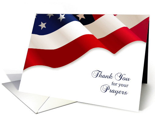 Military Sympathy Thank You, American Flag card (1379214)