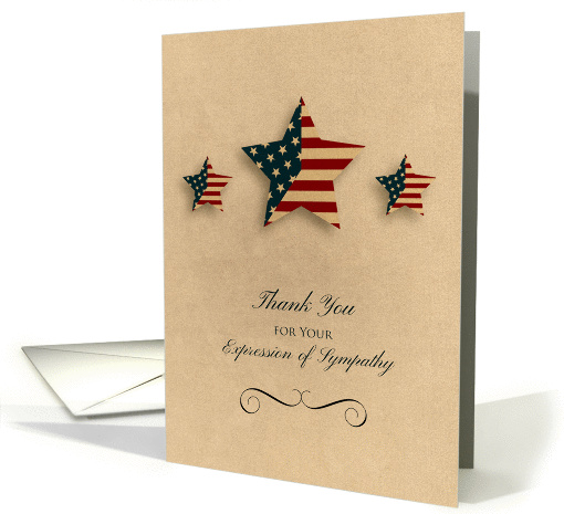 Military Sympathy Thank You, Patriotic Stars card (1379234)