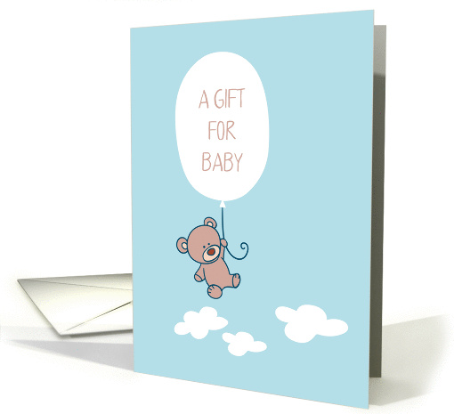Bear with Balloon, Gift for Baby Boy, Blue card (1383346)