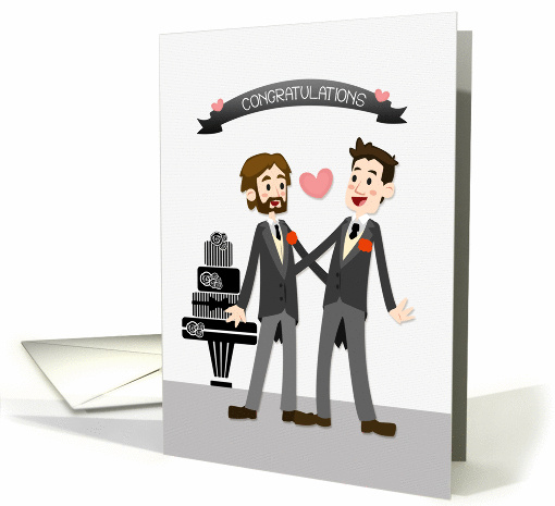 Two Grooms, Wedding Day Congratulations card (1383636)