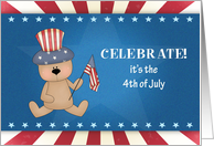 Patriotic Little Bear, Fourth of July for Child card