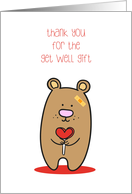 Thank You for Get Well Gift, Bear with Heart card