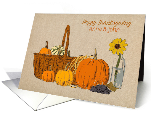 Autumn Basket with Pumpkins, Thanksgiving, Customize card (1390968)