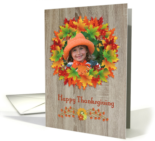 Autumn Leaf Photo Frame, Happy Thanksgiving card (1390984)