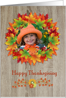 Autumn Leaf Photo Frame, Happy Thanksgiving card