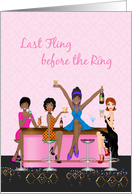 Bachelorette Girl’s Night Out, Bar Scene, African American Bride card