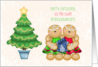 Two Gingerbread Girls, Merry Christmas Twin Granddaughters card