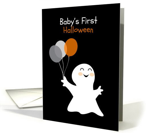 Baby's First Halloween, Ghost with Balloons card (1392242)