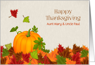 Autumn Leaves and Pumpkin, Thanksgiving, Customize card
