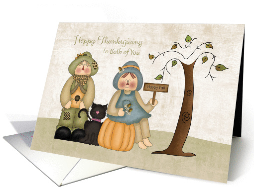 Thanksgiving Folk Art Couple for Both of You card (1392462)