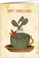 Thanksgiving Folk Art, Black Crows, Mug card