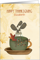 Thanksgiving Folk Art, Black Crows, Mug Customize card