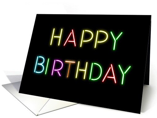 Neon Lights, Happy Birthday card (1392782)