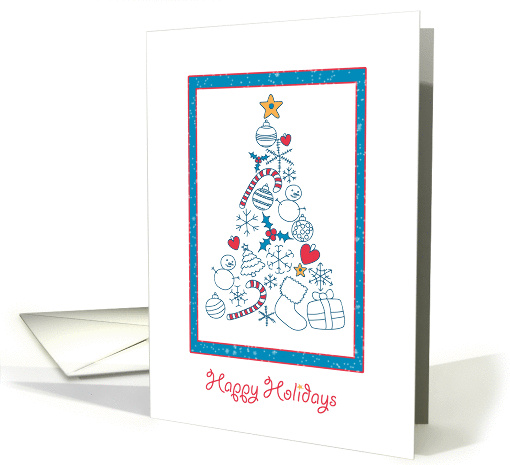 Tree with Holiday Symbols, Happy Holidays card (1393086)