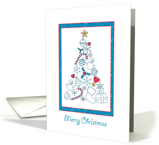 Christmas Tree with Holiday Symbols, Merry Christmas card (1393092)