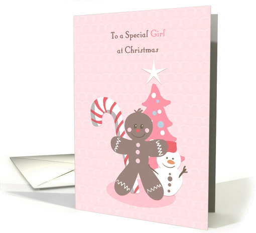 Christmas Gingerbread in Pink for Special Girl card (1393098)