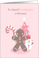Christmas Gingerbread in Pink for Granddaughter card