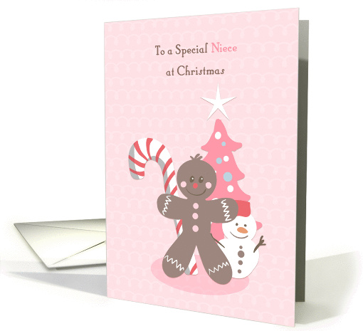 Christmas Gingerbread in Pink for Niece card (1393248)