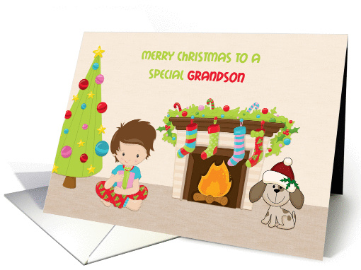 Christmas Morning for Grandson card (1393822)