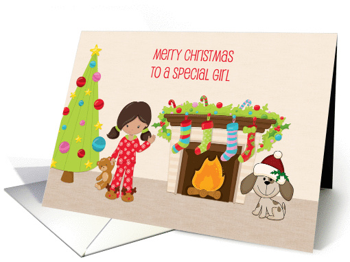 Christmas Morning, Brown Haired Girl card (1394058)