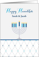 Menorah, Happy Hanukkah, Personalize card