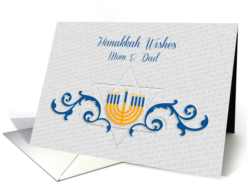 Happy Hanukkah, Mom & Dad, Menorah with Star of David card (1394326)
