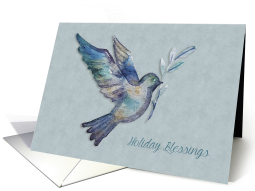 Dove with Branch, Holiday Blessings card (1403370)