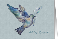 Dove with Branch, Holiday Blessings card