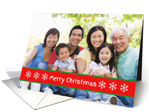 Merry Christmas Snowflakes Photo card (1403566)