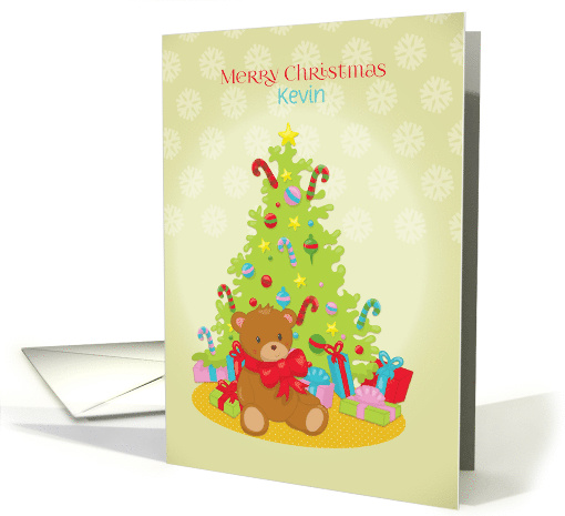 Christmas Tree and Bear with Custom Name card (1403696)