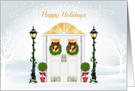 Festive Front Door, Happy Holidays card