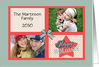 Retro Holiday Star, Two Photo Card