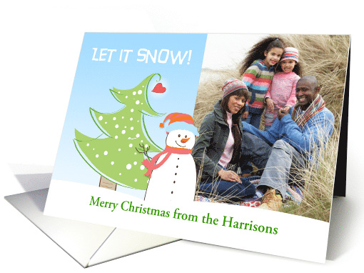 Whimsical Holiday Snowman Photo card (1405120)