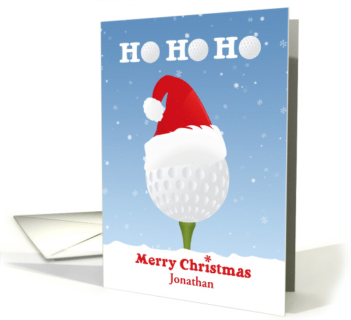 Christmas Golf Ball with Santa Hat, Customize card (1405194)