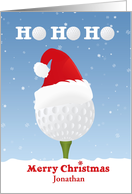 Christmas Golf Ball with Santa Hat, Customize card