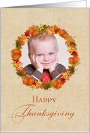 Autmn Leaves and Pumpkins, Thanksgiving Photo Card