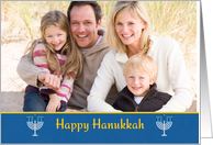 Happy Hanukkah Menorah Border Photo Card