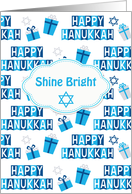 Happy Hanukkah Word Art & Gifts card