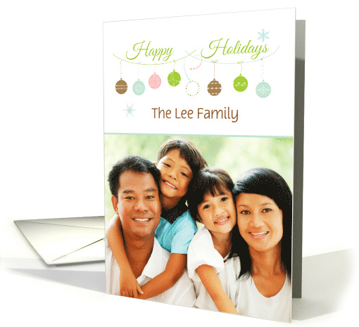Holiday Ornament Bunting Photo card (1405516)
