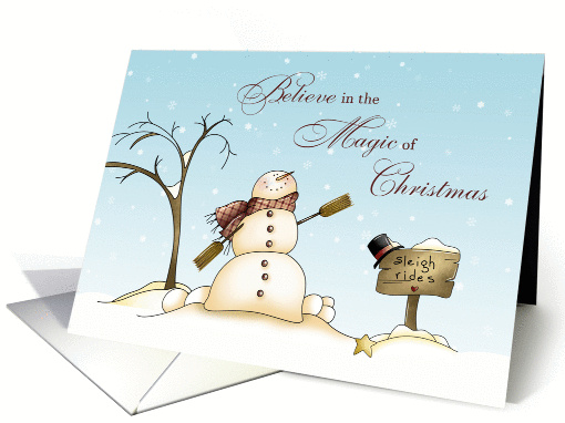 Snowman Scene, Believe - Christmas card (1406230)