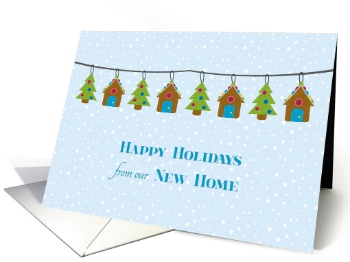 House and Christmas Tree Bunting, From New Home card (1406514)