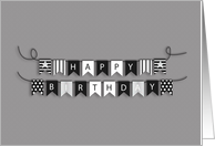 Black and White Birthday Bunting card