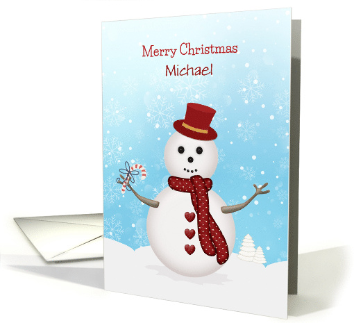 Merry Christmas Snowman, Customize Name card (1406792)