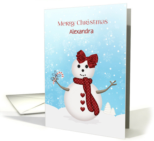 Merry Christmas Snowgirl, Customize Name card (1406794)