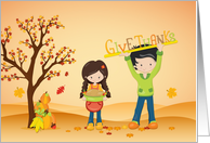 Give Thanks - Thanksgiving Children card